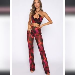 White Fox Pink Flame bustier and rhythm of the night pant set